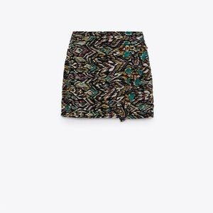 Ruffled Zara Multicolor Patterned Mini Skirt